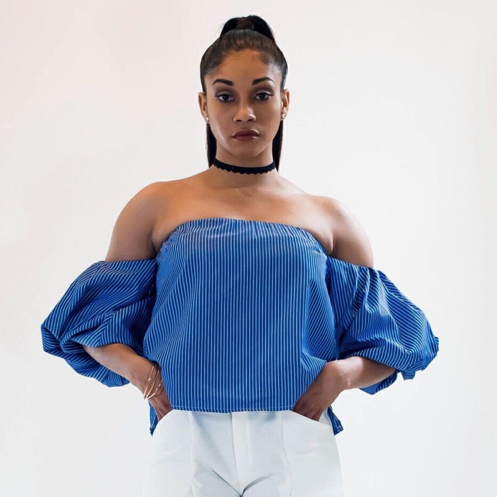 Off-the Shoulder Stripe Top